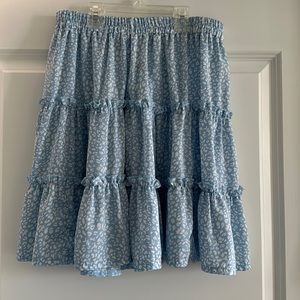 White and blue skirt